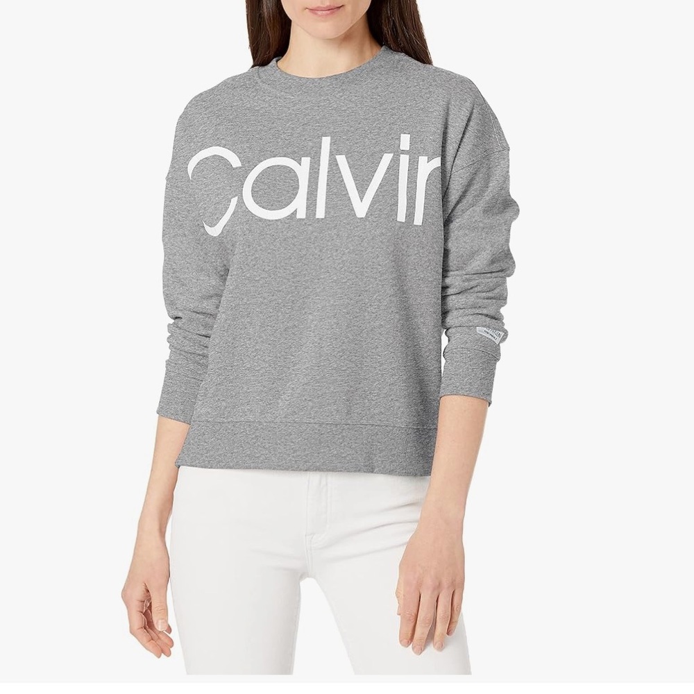 328 Calvin Klein Athletic Casual Gray Sweatshirt Crewneck